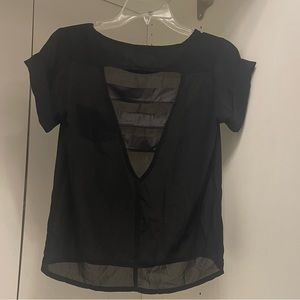 Material Girl Sheer Black Shirt with sexy back